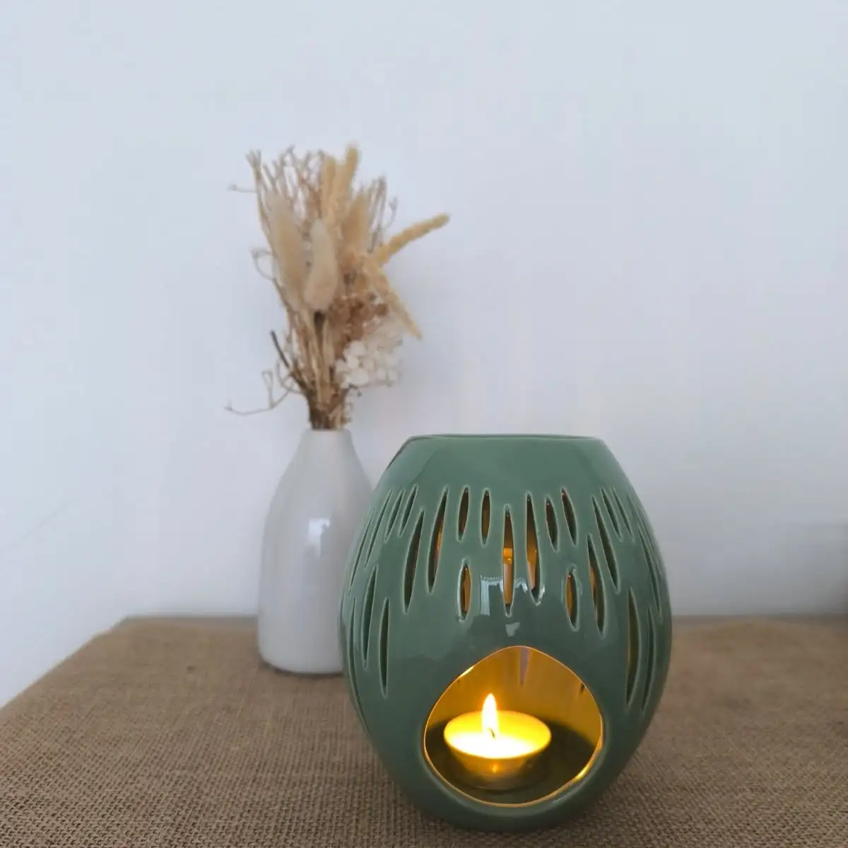 Brûle-Parfum – Ovale Vert Olive