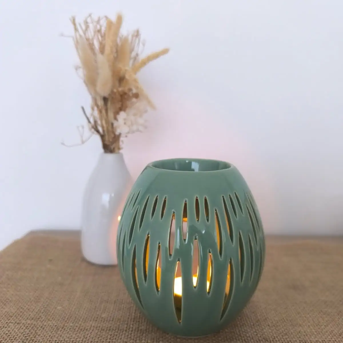 Brûle-Parfum – Ovale Vert Olive